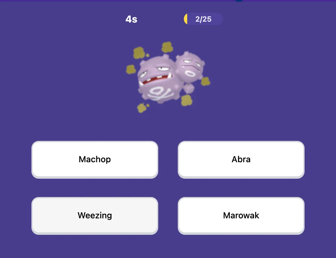 Pokémon quiz preview